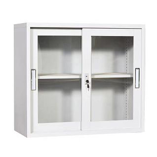 Half Height Glass Door Sliding Metal Filing Storage Cabinet 